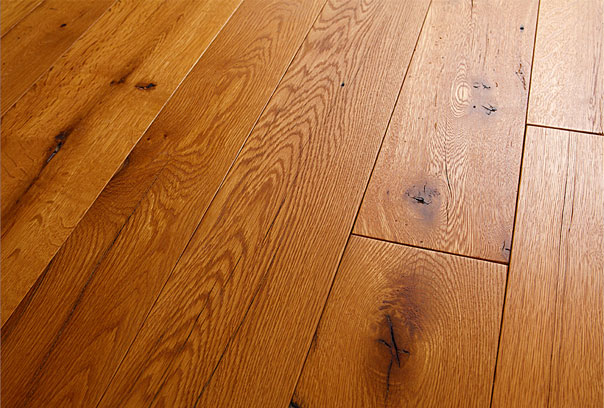 An example of Reclaimed Beam Sawn Oak Flooring finished with a Tung Oil Finish